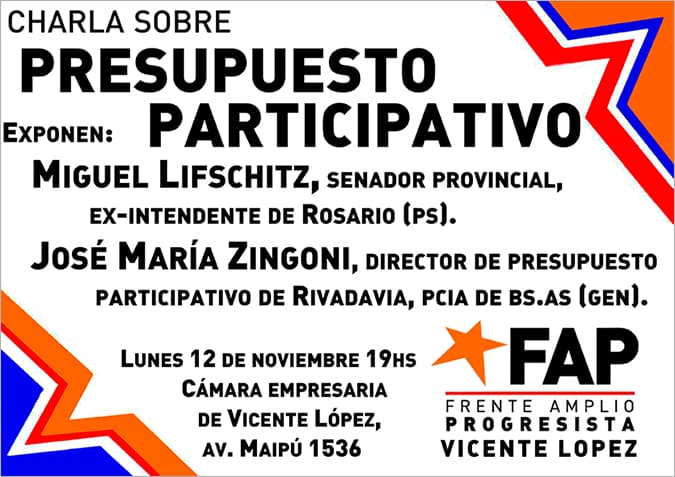 Charla - Debate Vte.López-Presupuesto Participativo