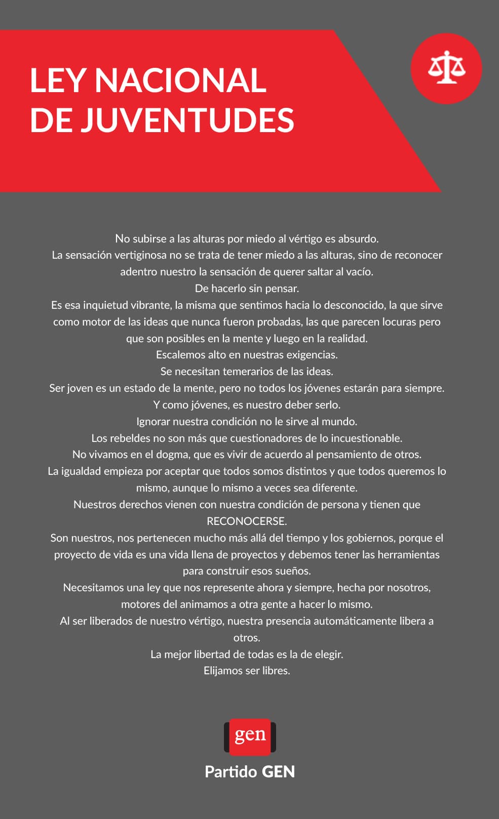 LEY NACIONAL DE JUVENTUDES