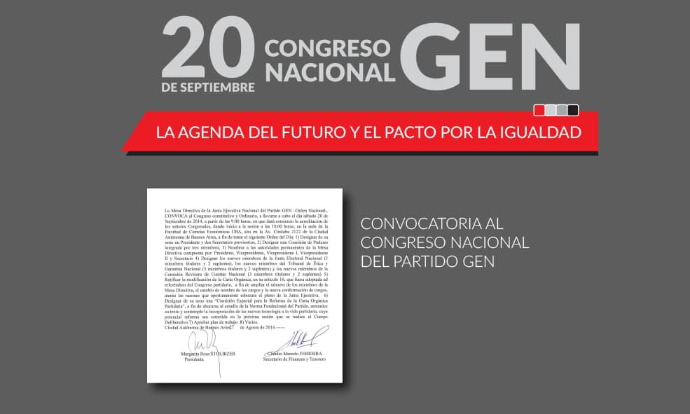CONVOCATORIA AL CONGRESO NACIONAL DEL PARTIDO GEN