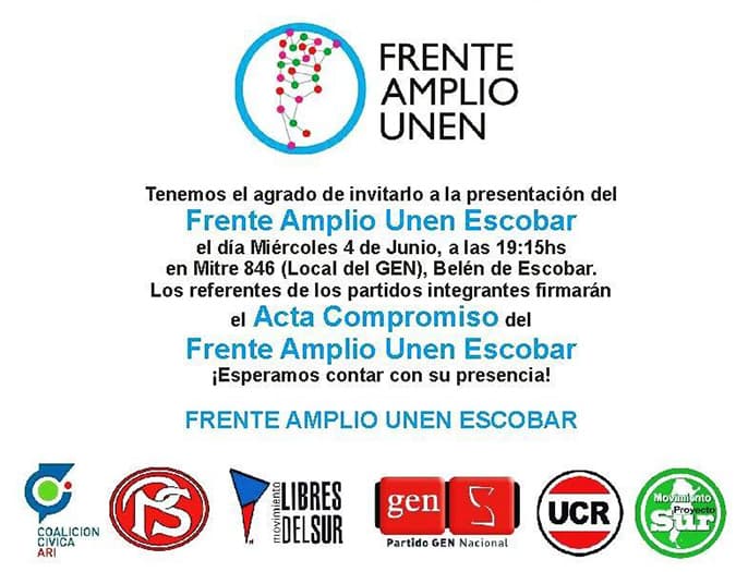 LANZAMIENTO FRENTE AMPLIO UNEN ESCOBAR