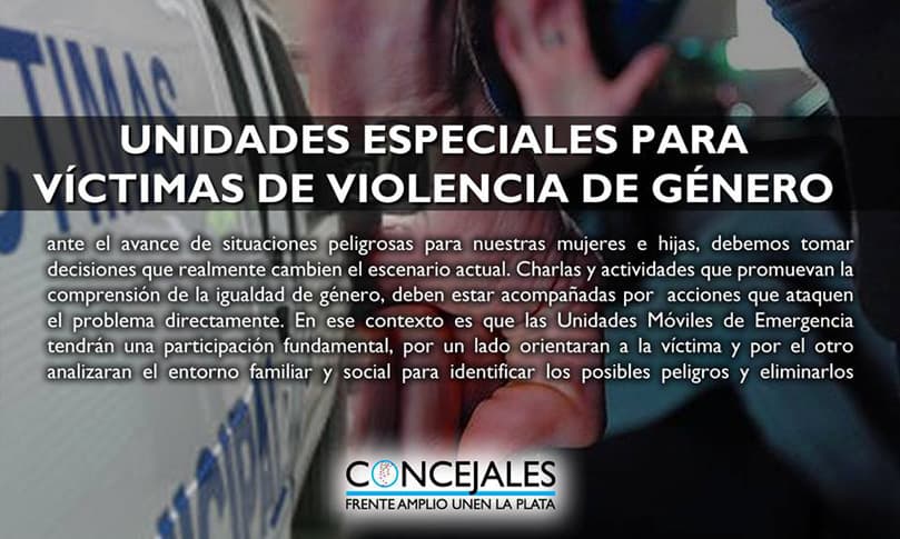 UNIDADES ESPECIALES PARA VÍCTIMAS DE VIOLENCIA DE GÉNERO