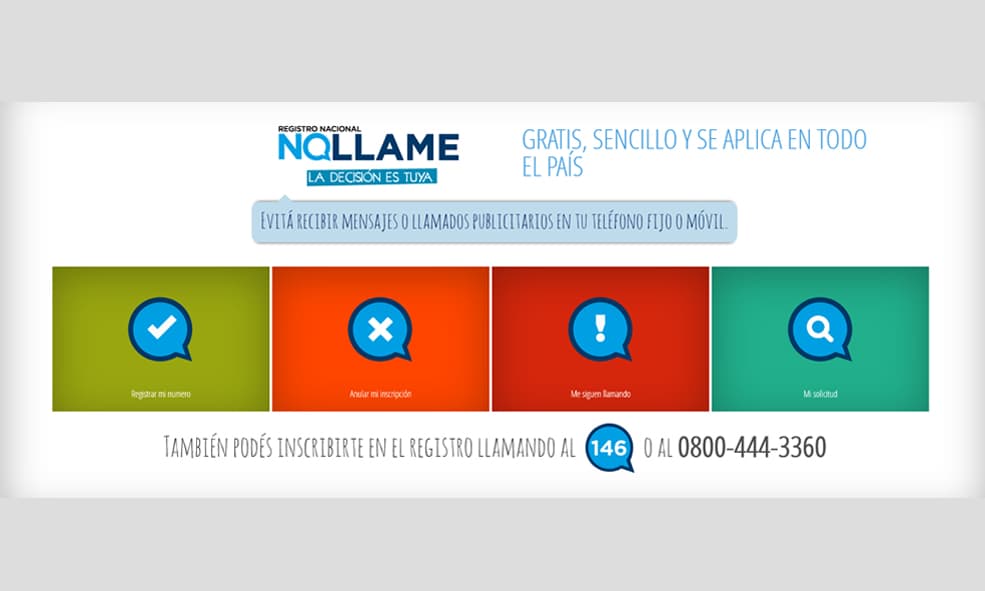 REGISTRO NO LLAME