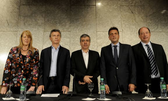 STOLBIZER, MACRI, CANO, MASSA y SANZ EN CONFERENCIA DE PRENSA