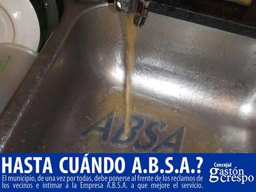 PIDEN INFORMES A ABSA POR PROBLEMAS EN LA RED DE AGUA