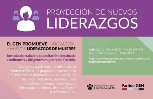 Taller de liderazgo para mujeres del Partido GEN.