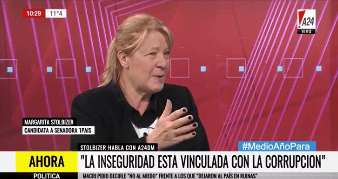 Margarita Stolbizer en A24 DM con Fernando Carnota 1/08/17