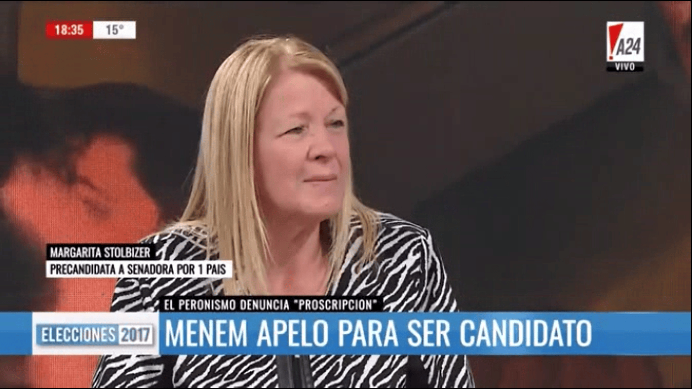 Margarita Stolbizer en “DE18A21” por A24 8/08/17