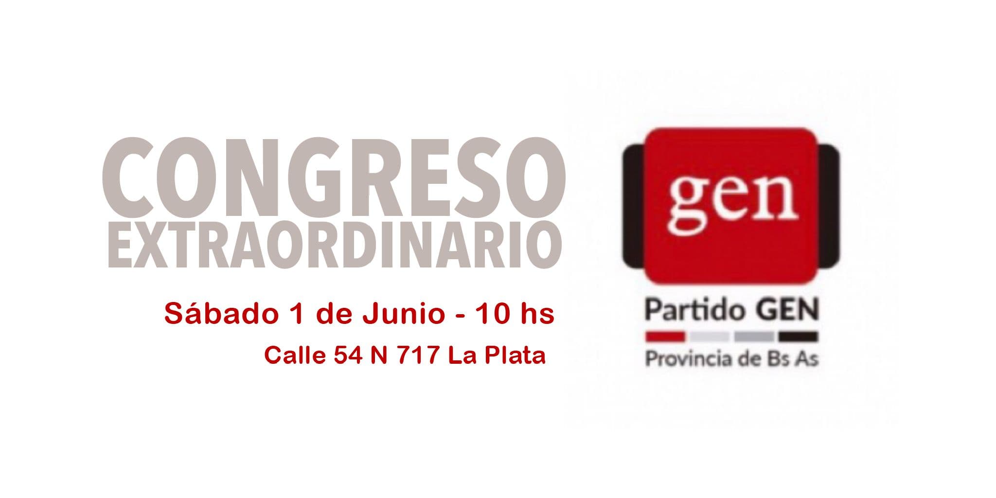 CONGRESO EXTRAORDINARIO 1/6  10 hs – La Plata