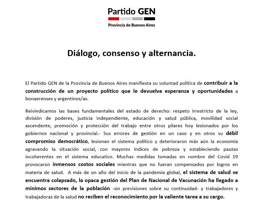 Diálogo, consenso y alternancia.